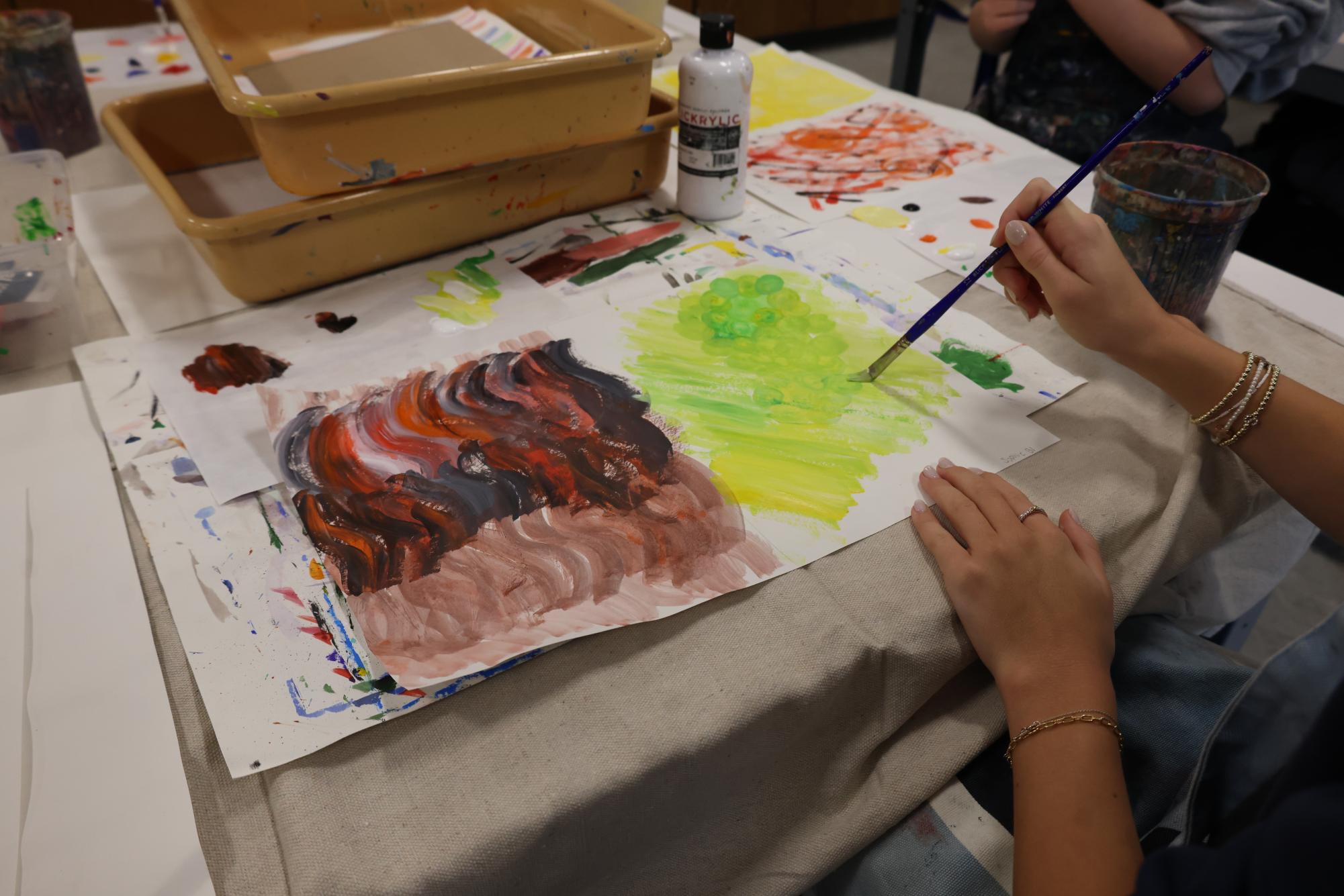 Painting I learns about watercolors Jan. 12