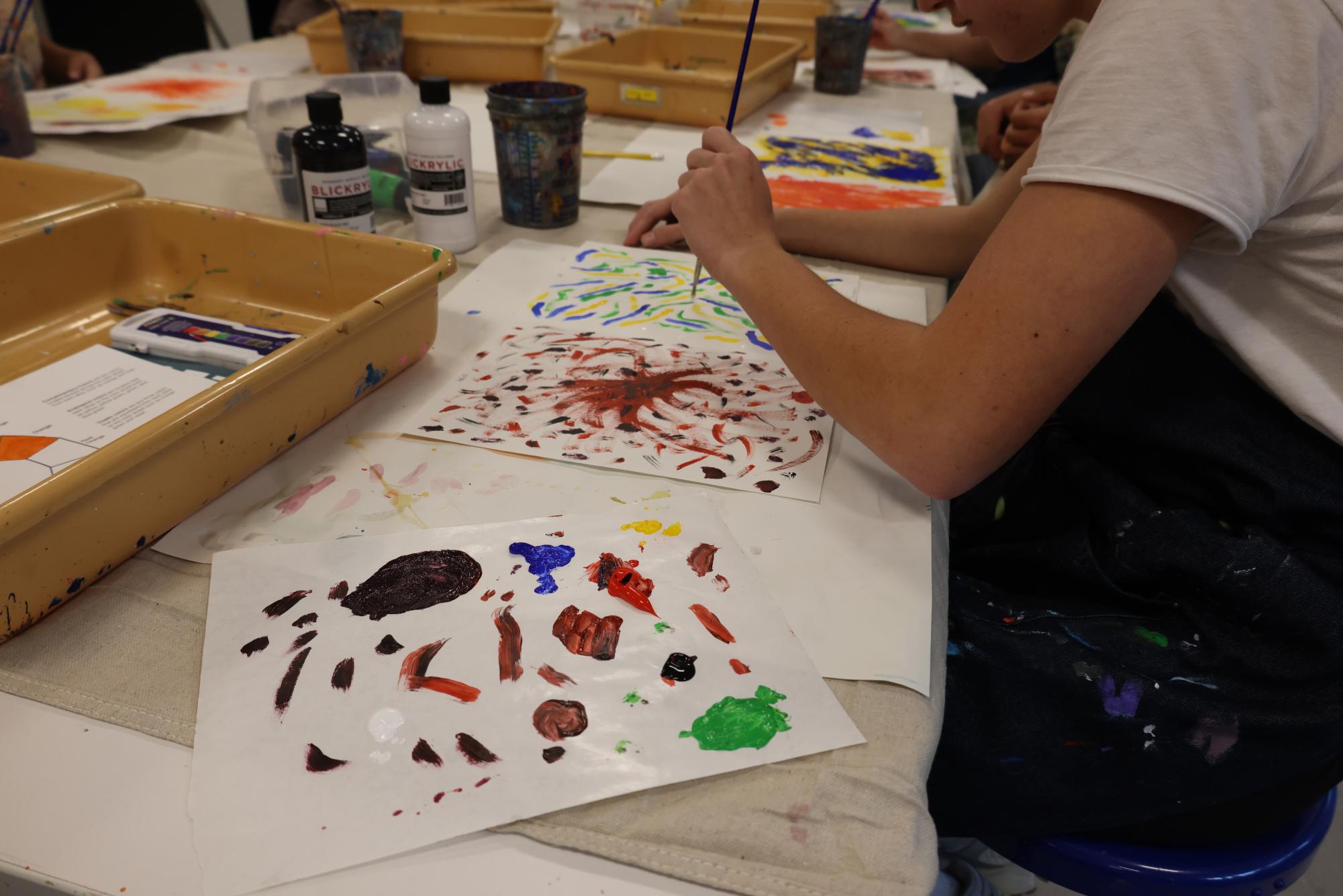Painting I learns about watercolors Jan. 12