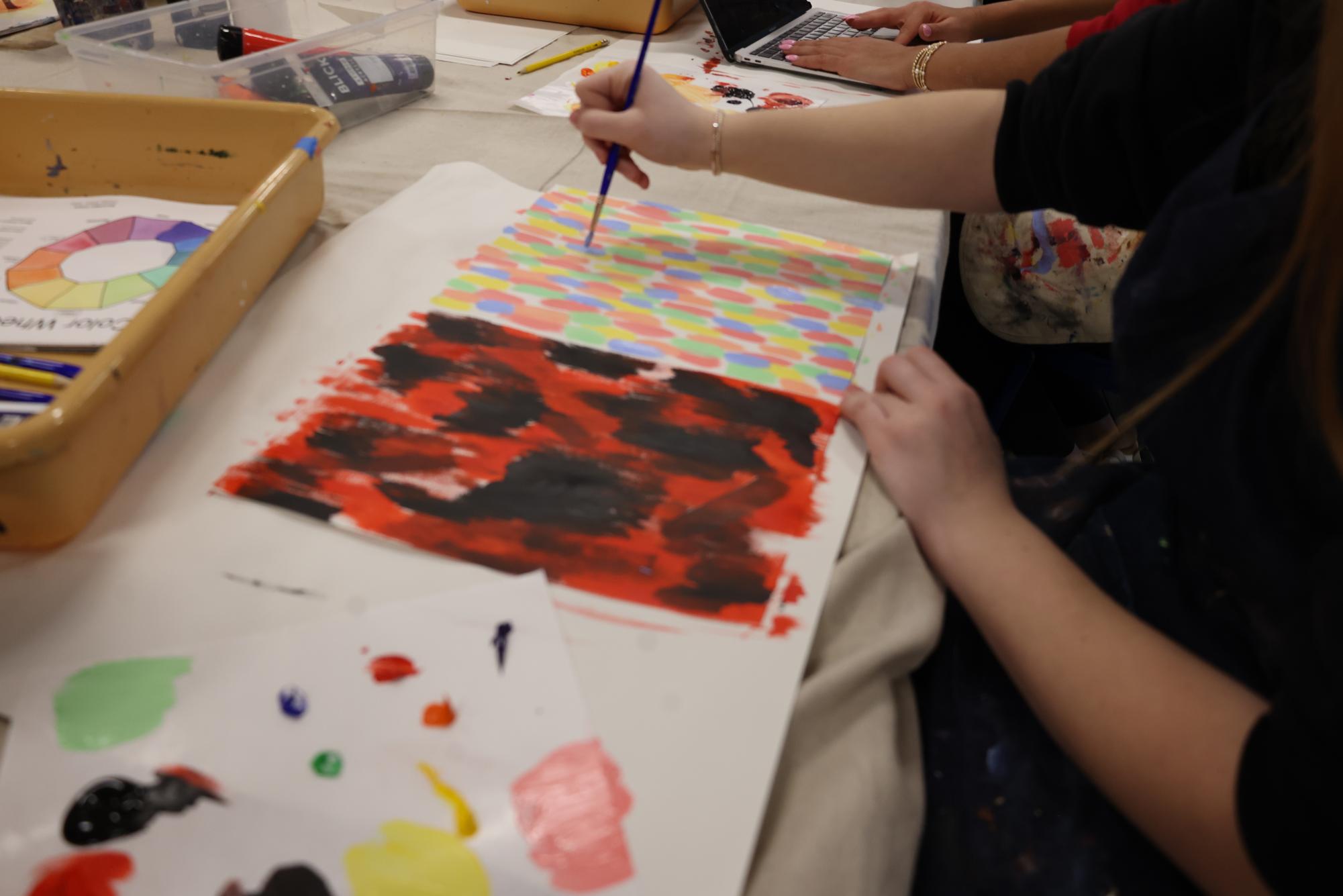 Painting I learns about watercolors Jan. 12