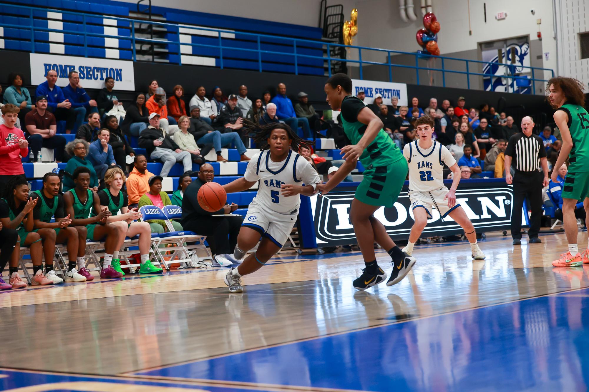 Boys varsity basketball plays against Pattonville Feb. 20