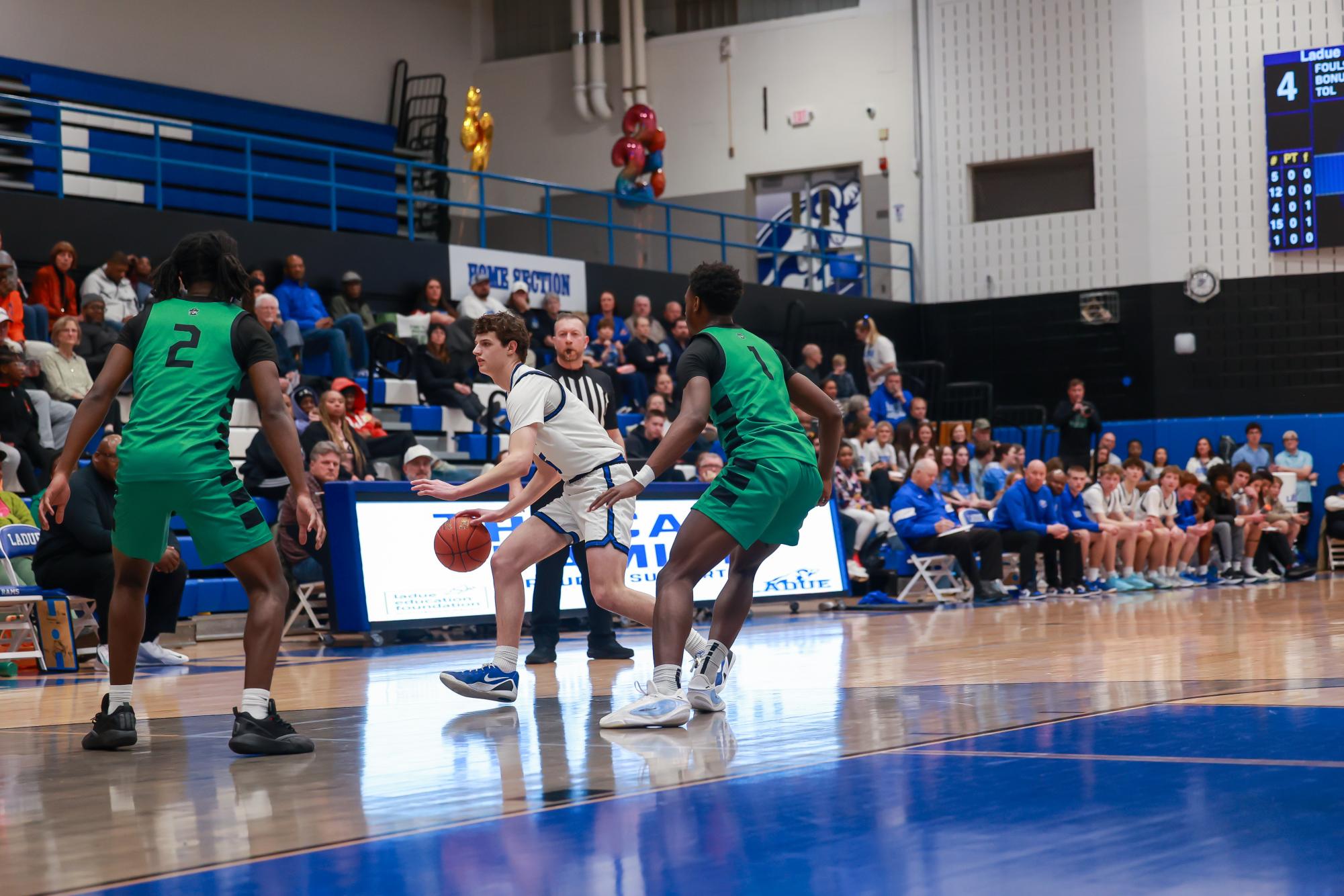 Boys varsity basketball plays against Pattonville Feb. 20