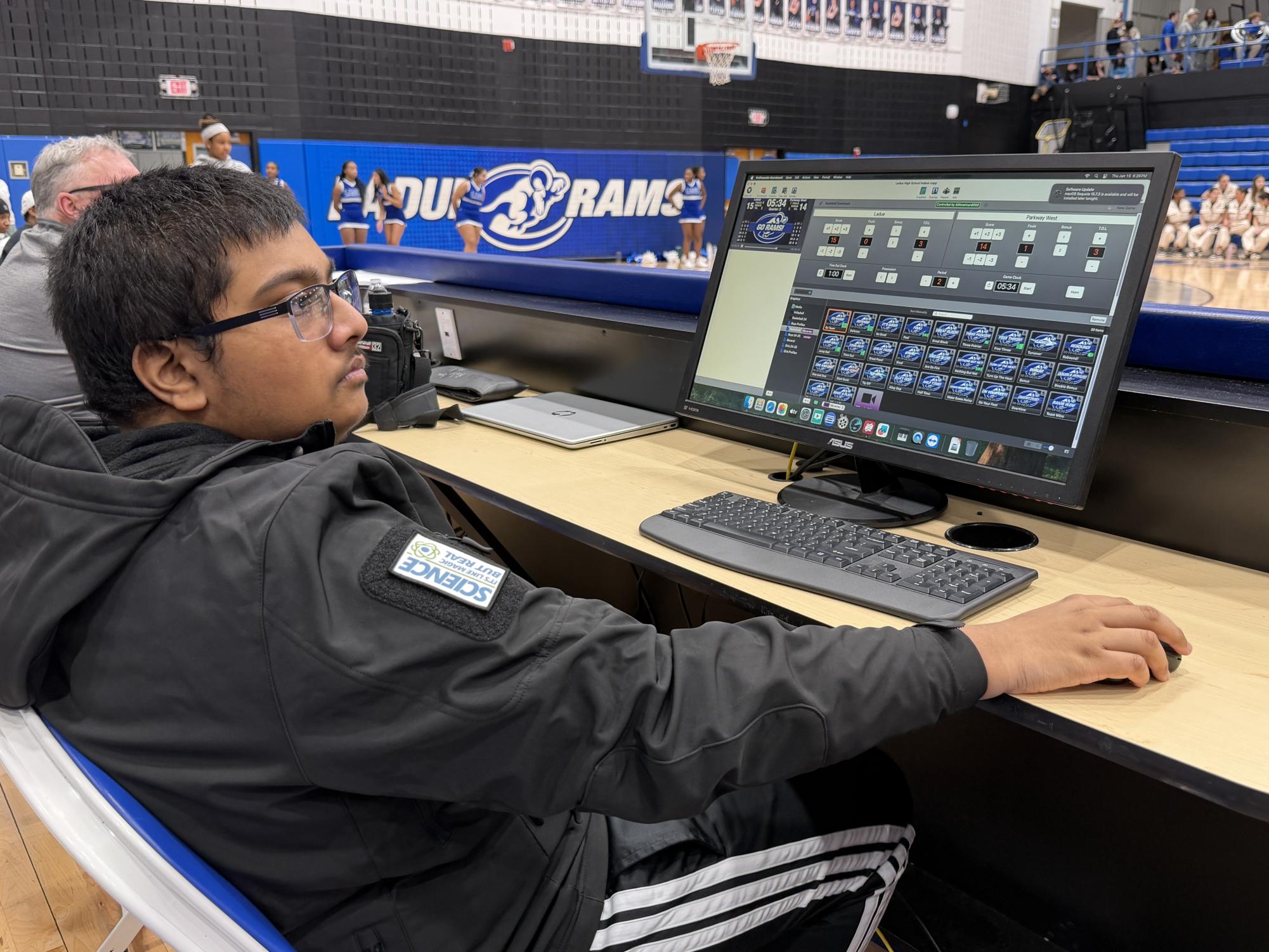 Digital Scoreboard Crew Runs Graphics at Girls Basketball Games Jan. 15