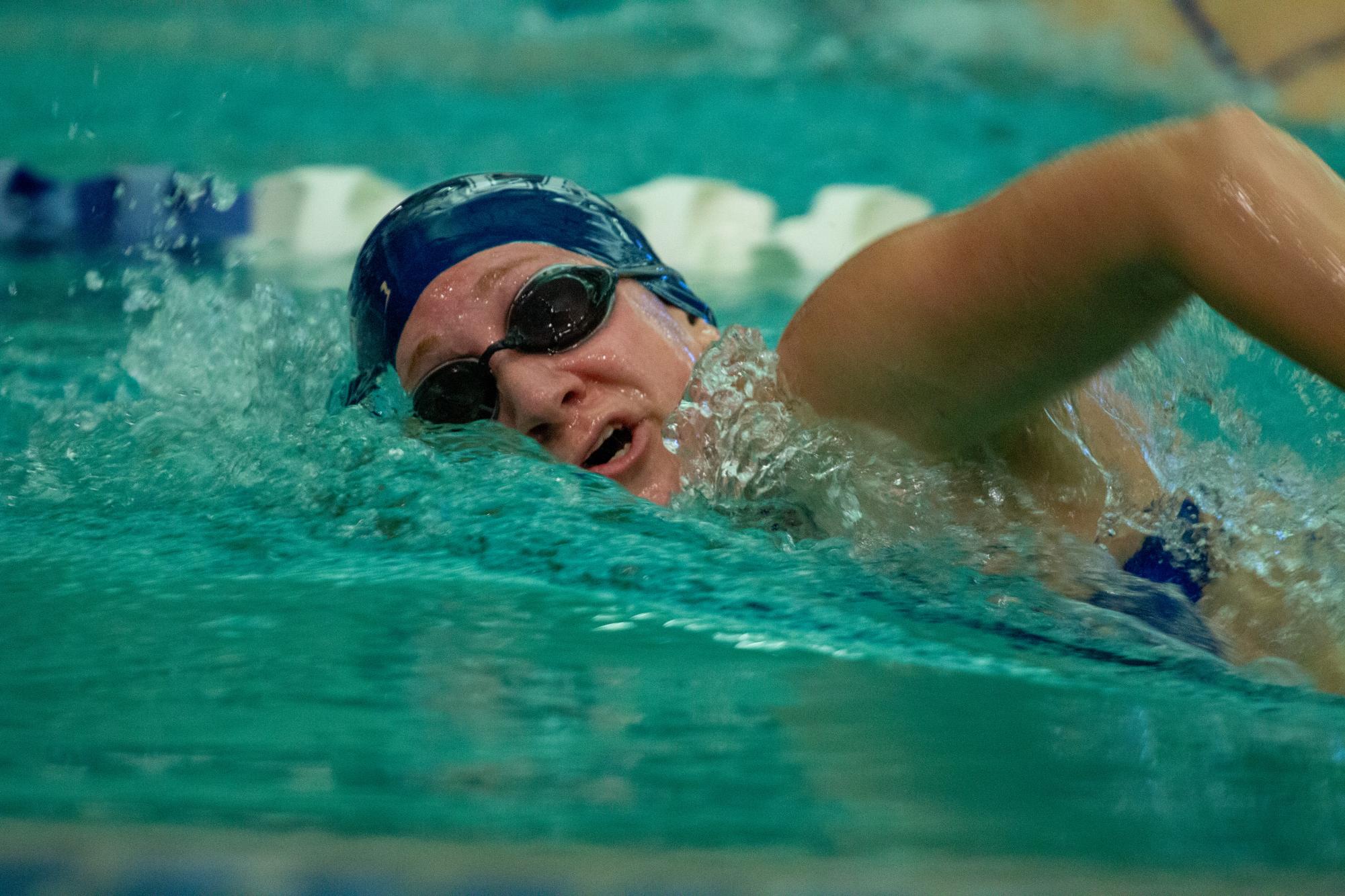 Girls swim competes in a tri-meet Jan. 15