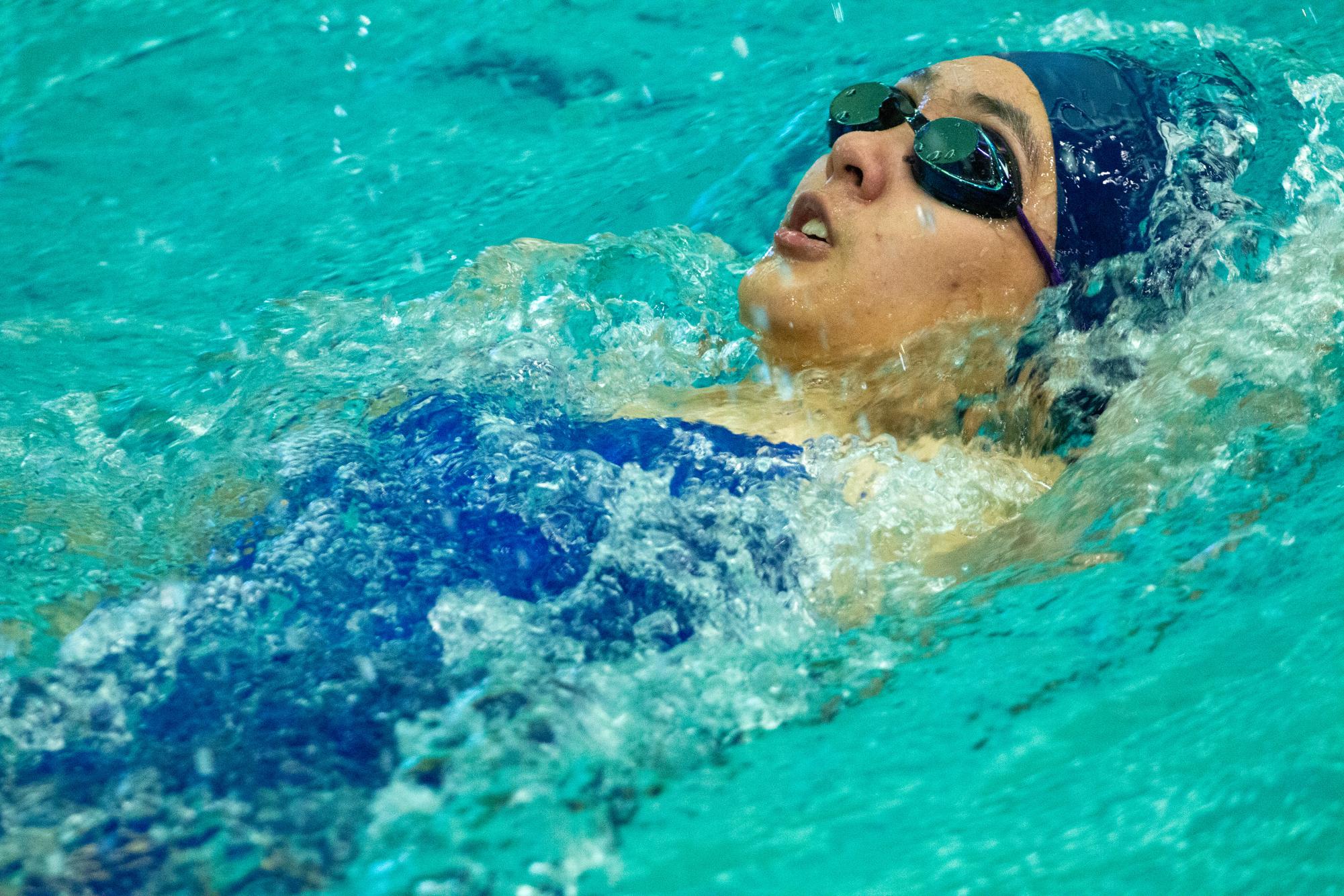 Girls swim competes in a tri-meet Jan. 15