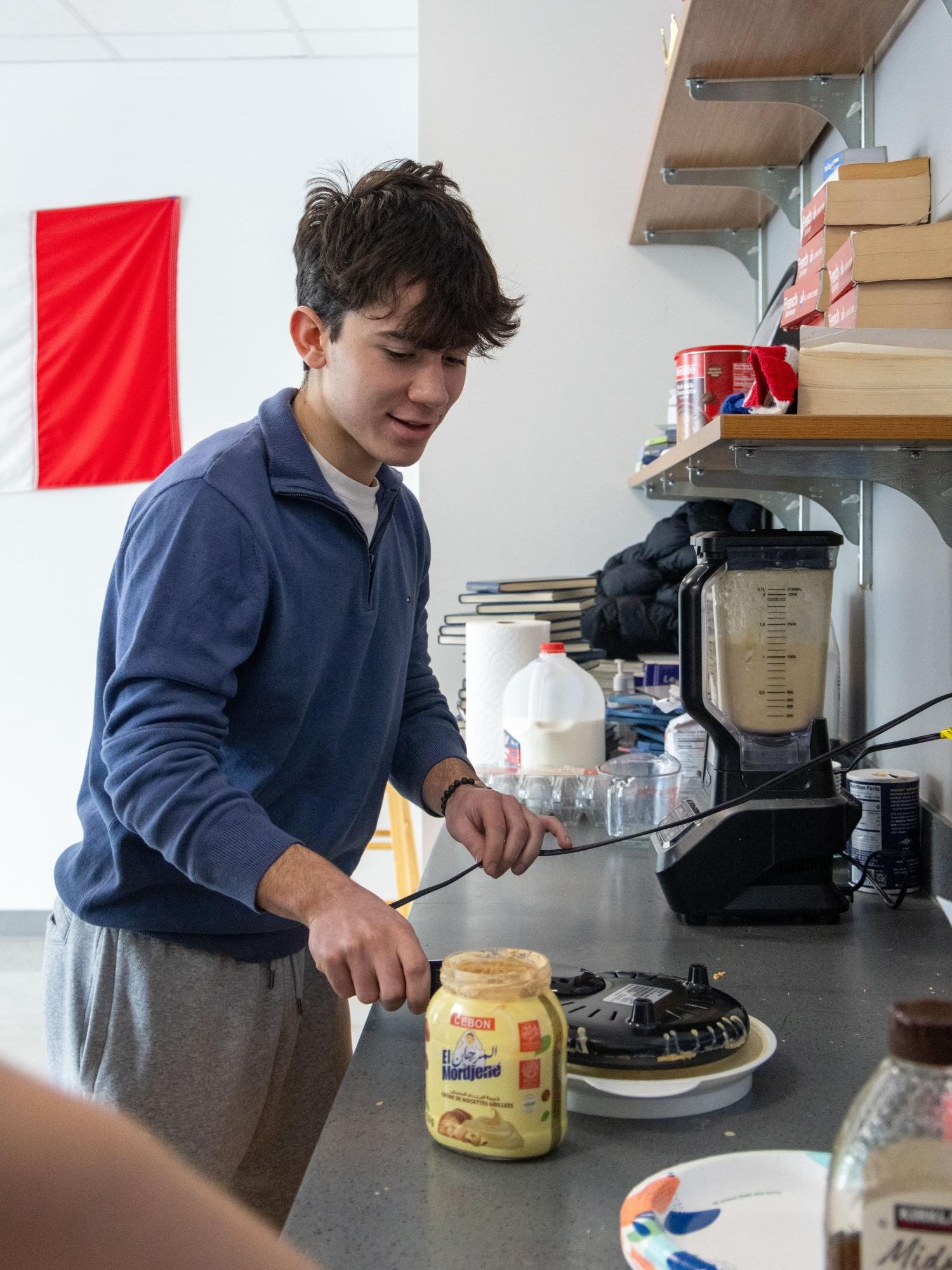 AP French students celebrate La Chandeleur by making crêpes in class