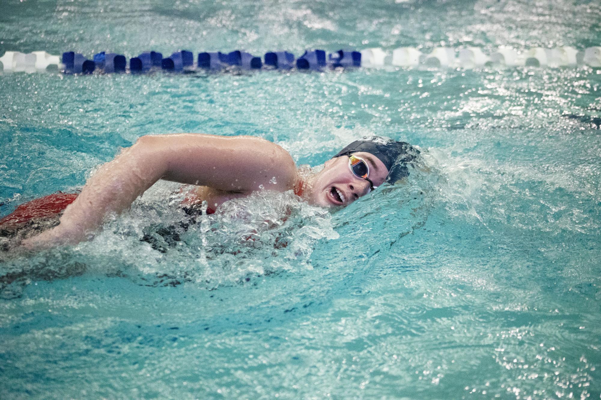 Girls swim team faces off in Red Pool Conference Meet Feb. 4