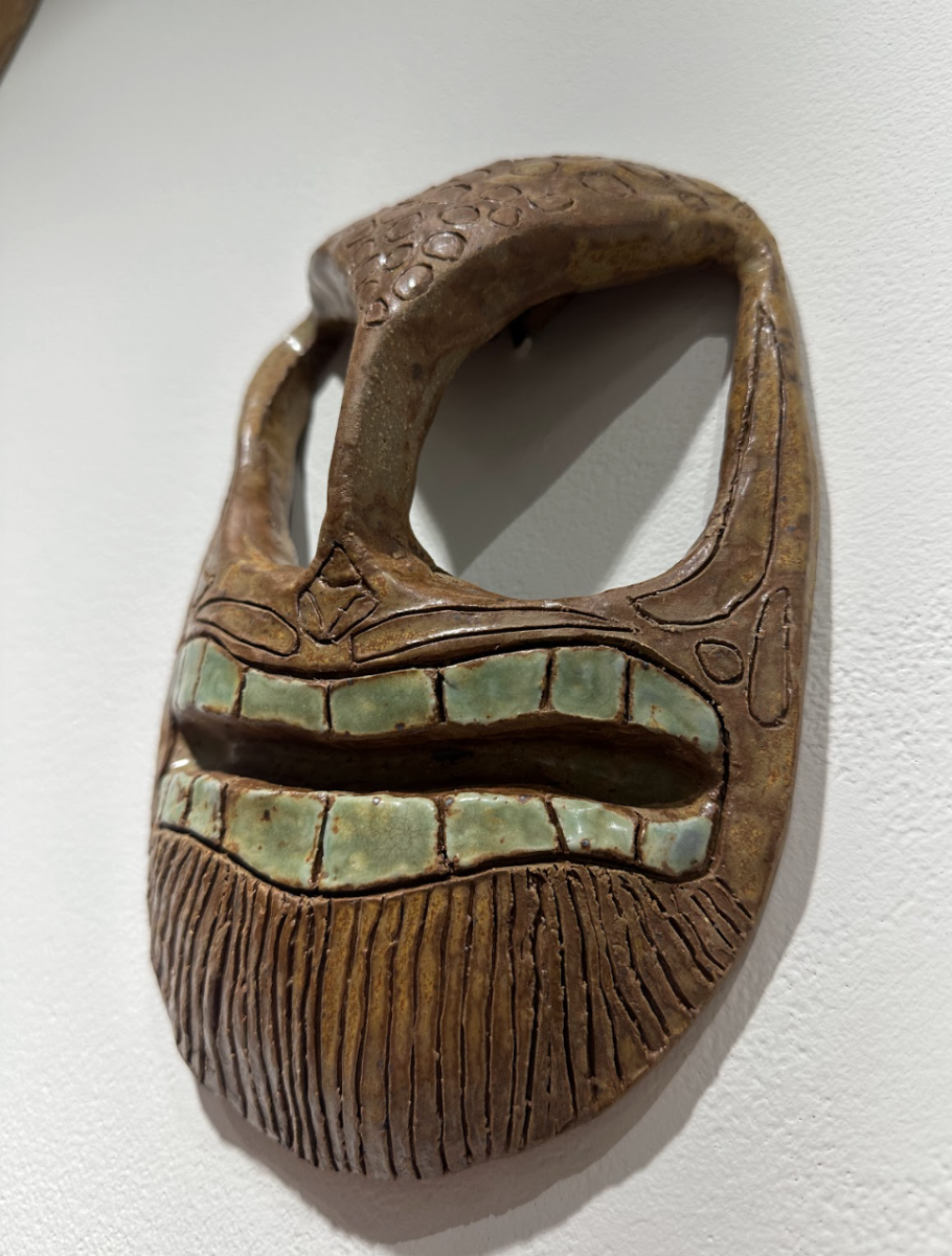 Ceramics I classes display masks in Spirtas Gallery Feb. 24