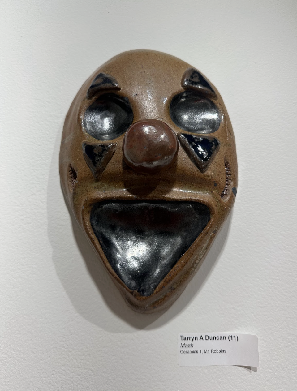 Ceramics I classes display masks in Spirtas Gallery Feb. 24