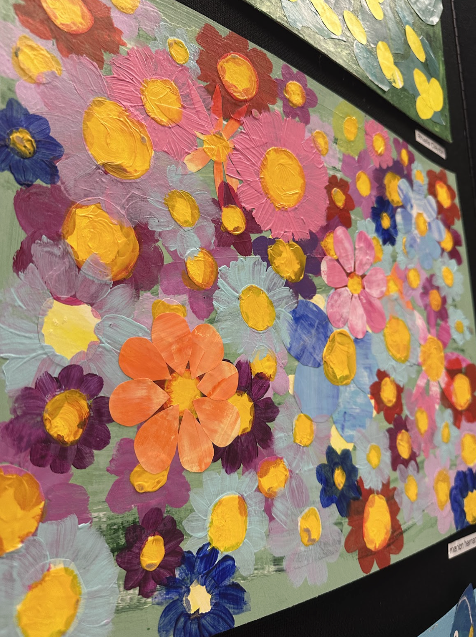Painting I classes display abstract projects in Student Entrance Feb. 23