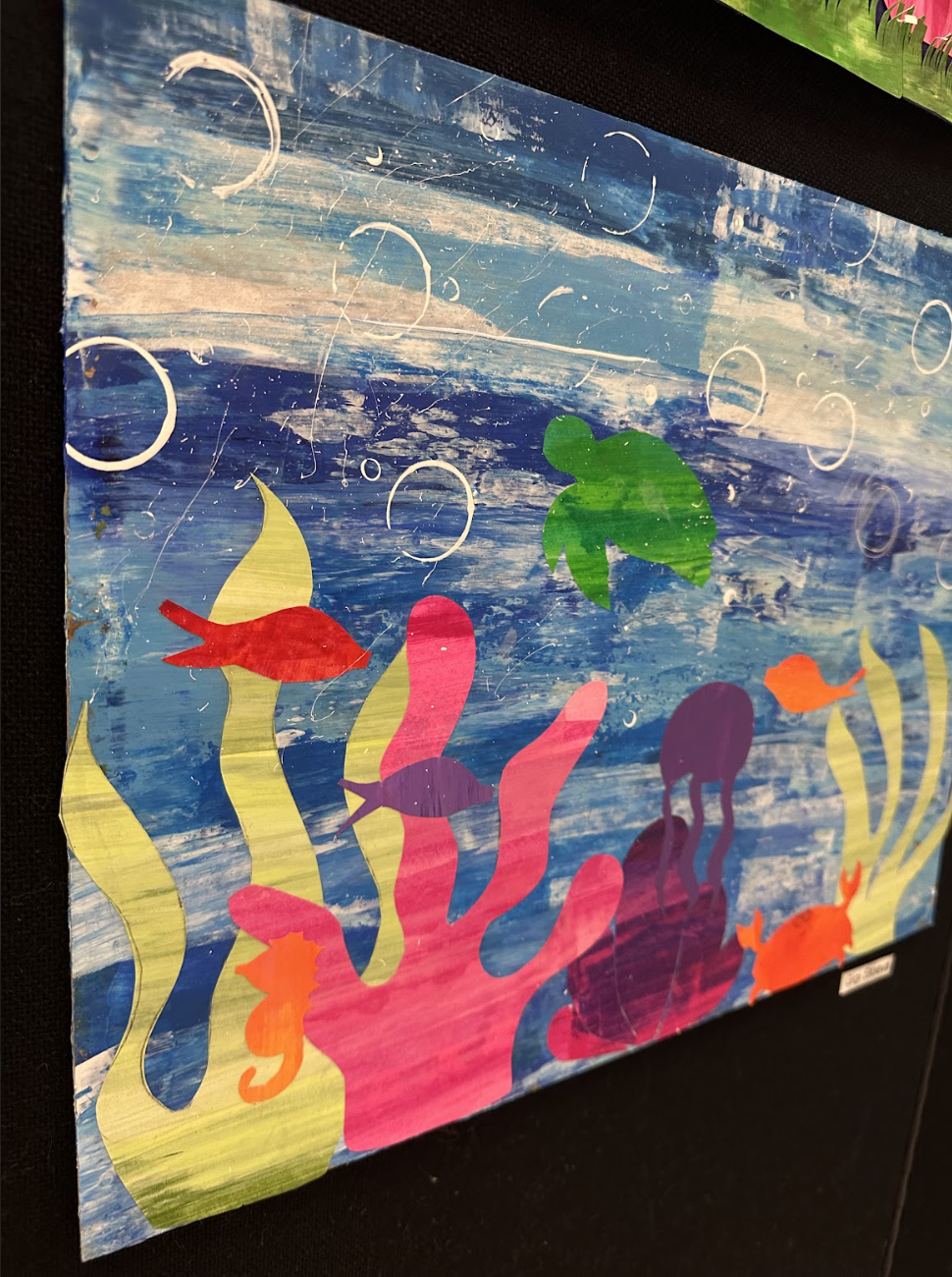 Painting I classes display abstract projects in Student Entrance Feb. 23