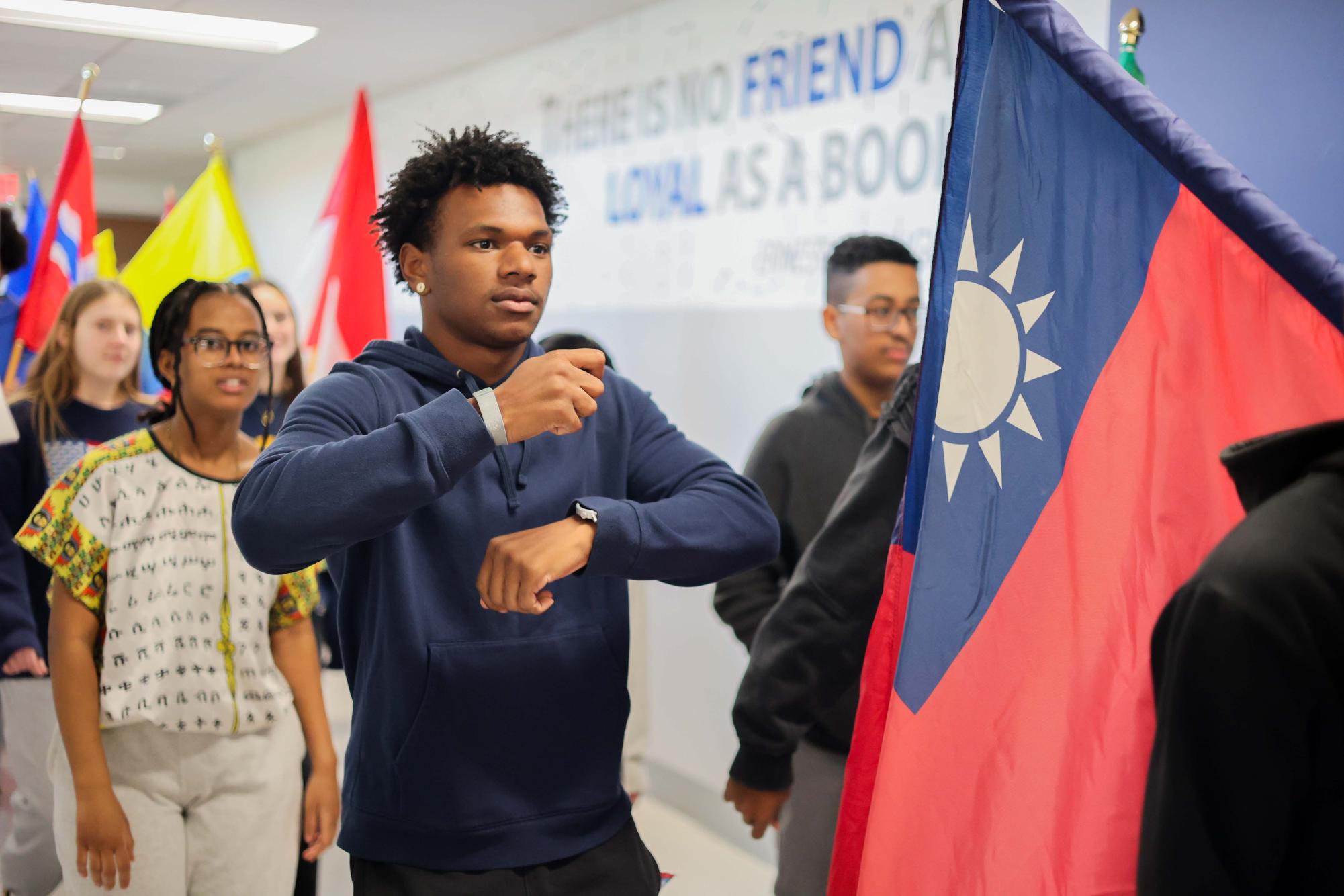Students in World Language classes participate in Parade of Nations Feb. 23