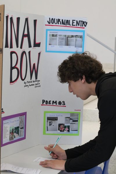 Creative Writing classes display poetry portfolio posters March 26