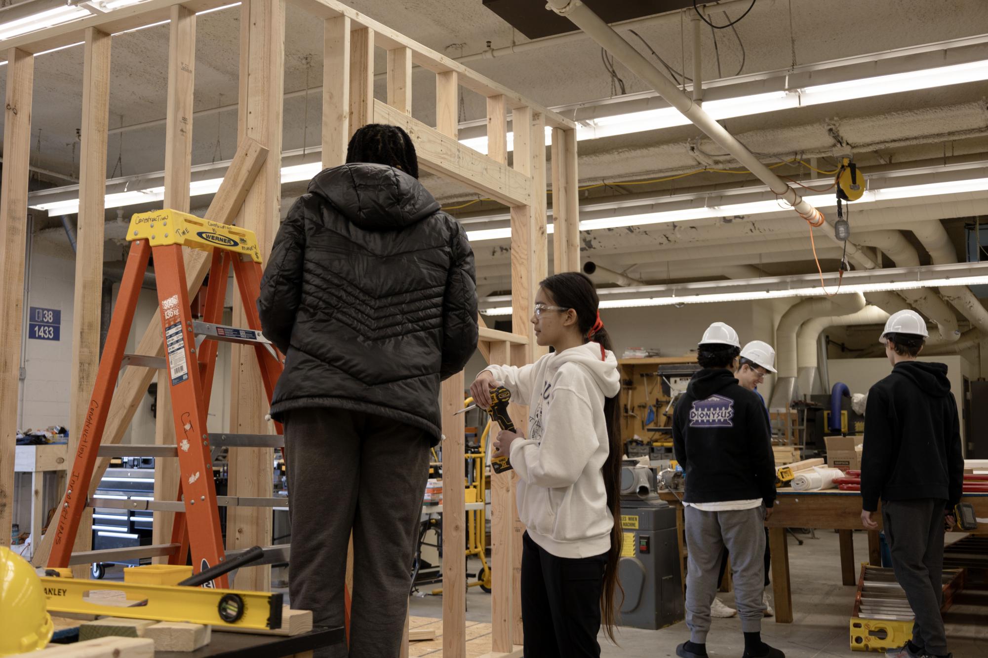 Ladue students work on Tiny House Project Feb. 26