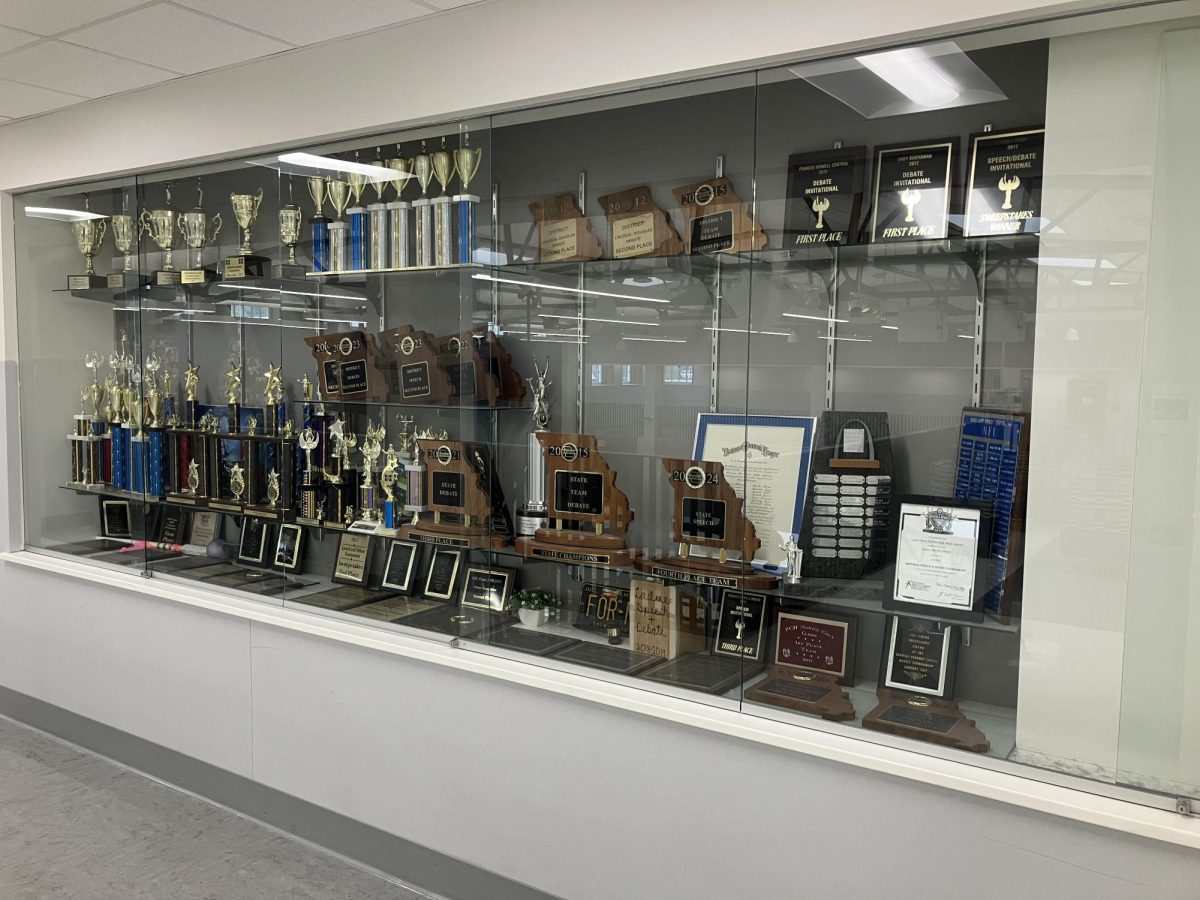 The Talking Rams' collection of trophies – representing decades of accomplishments – sits overlooking the multipurpose room. Under the guidance of Waterson and by supporting each other, team members have continued to succeed during this school year. "I'm trying to make sure the team gets what they need and has the resources they need," Waterson said. "But, students have been coaching each other and helping each other more than I have.