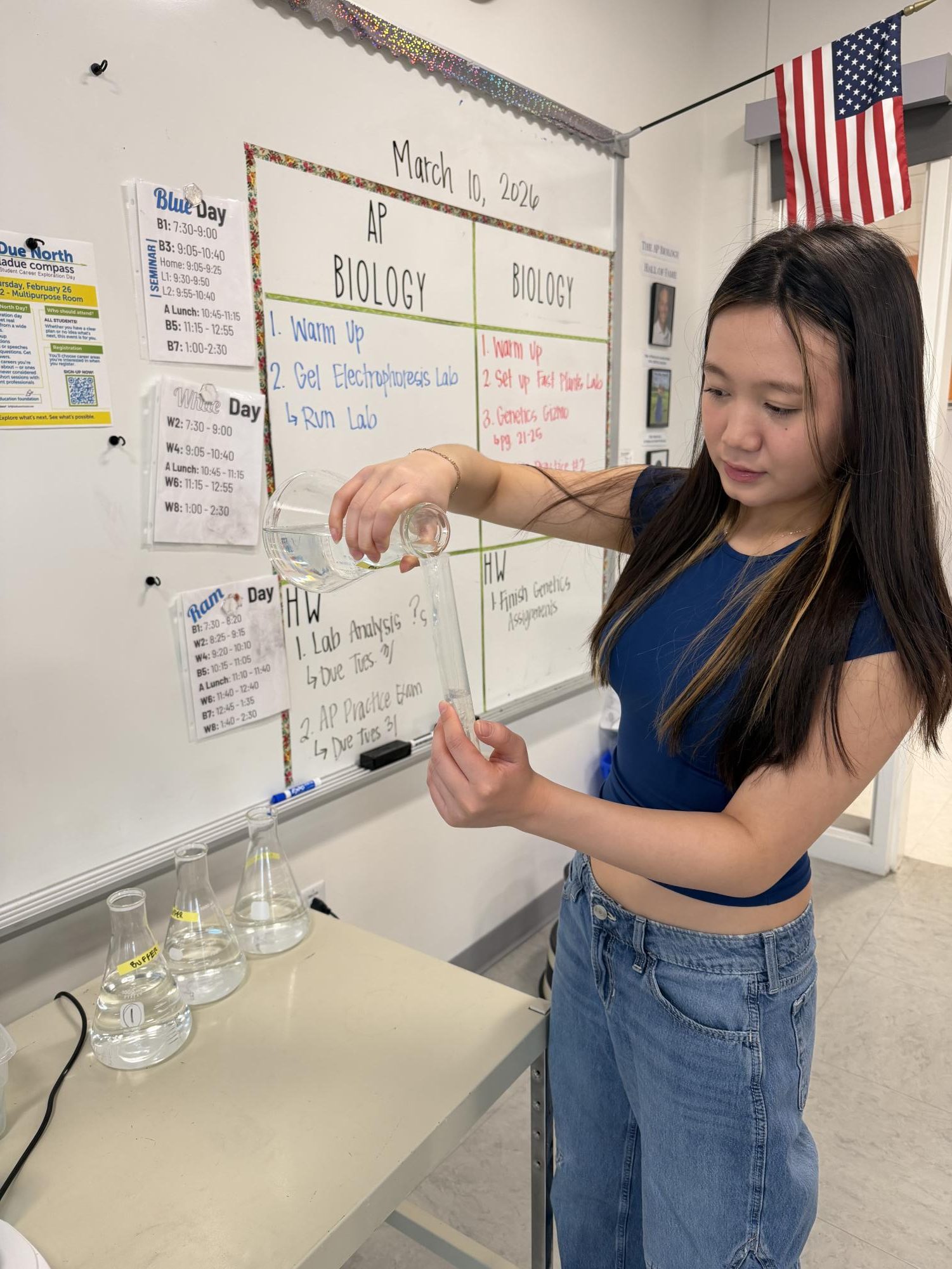 AP Biology students preform a gel electrophoresis