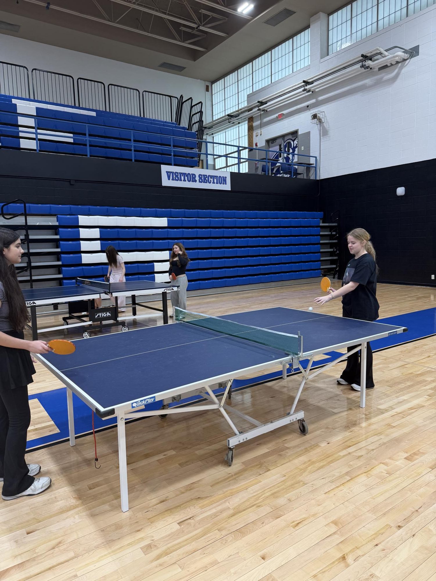 Freshman PE classes begin a new ping pong and pickleball unit