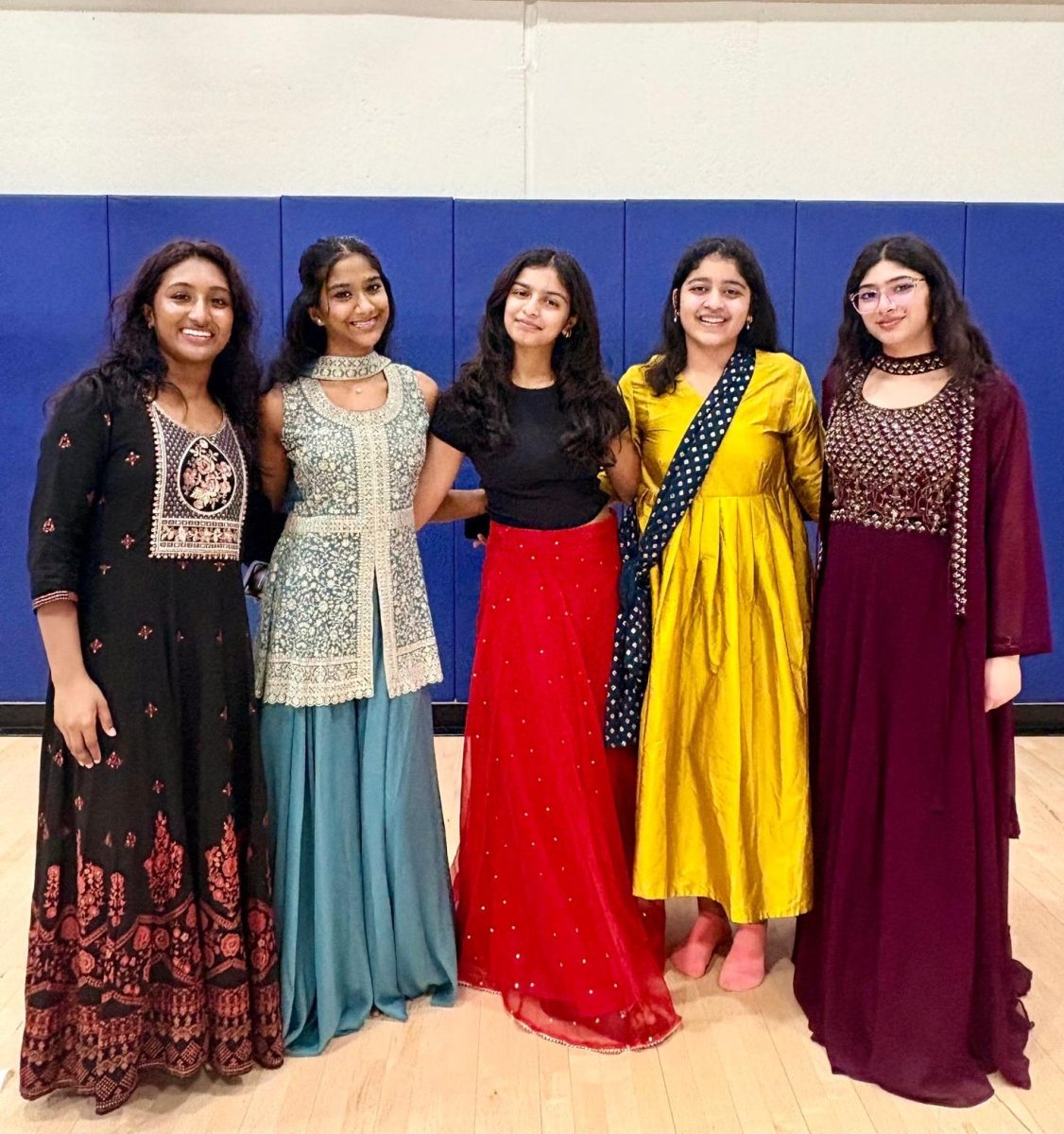 Performers dress in cultural outfits. Performances range from 1 to 3 per month depending on the opportunities and invitations. “[The performances] were super fun and a really great environment for everyone to show off their skills and the work we put into learning the dances,” Eshaa Deore (11) said. (Photo courtesy of Eshaa Deore)