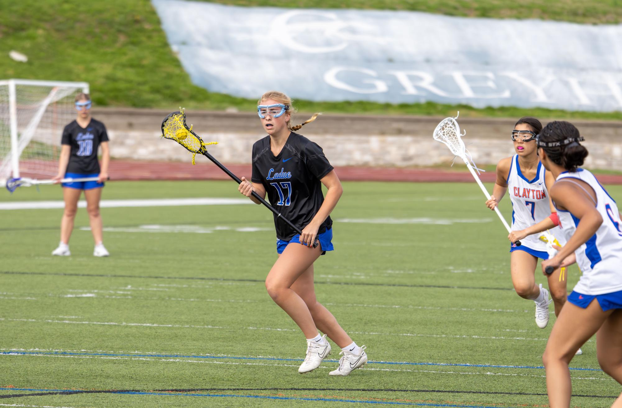 Varsity girls lacrosse takes the win against the Greyhounds April 10