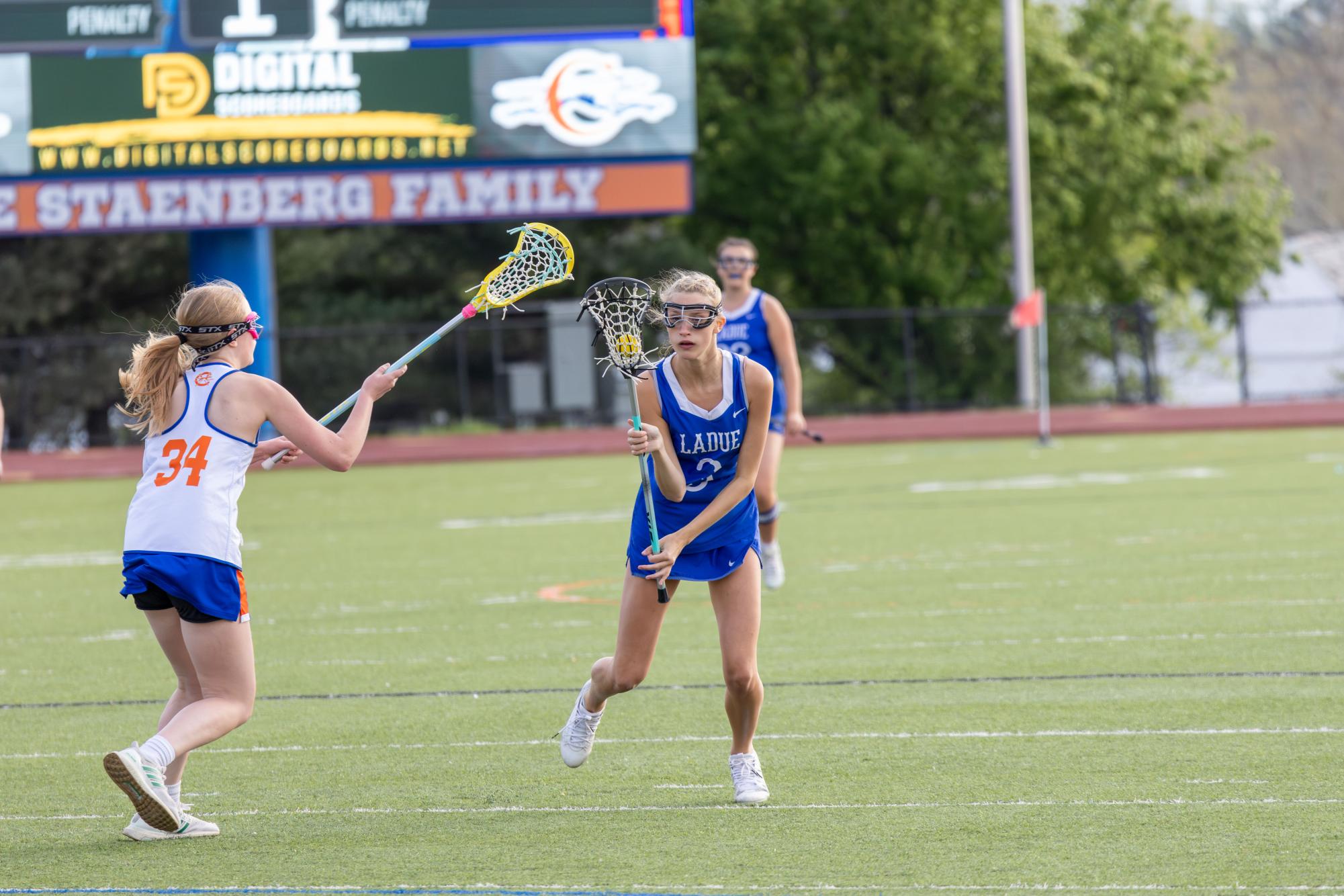 JV girls lacrosse takes the win against the Greyhounds April 10
