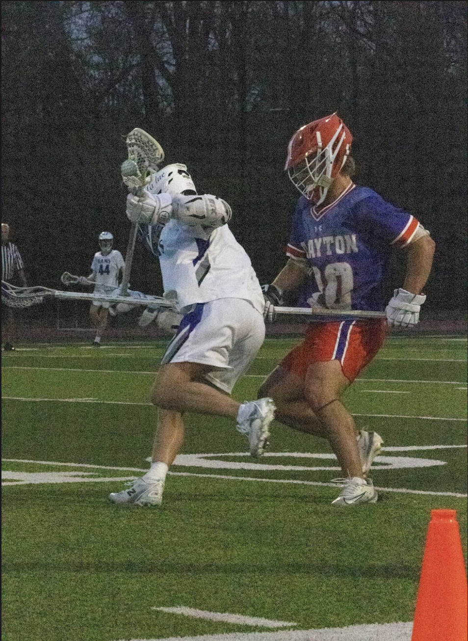 Varsity boys lacrosse defeats Clayton April 10