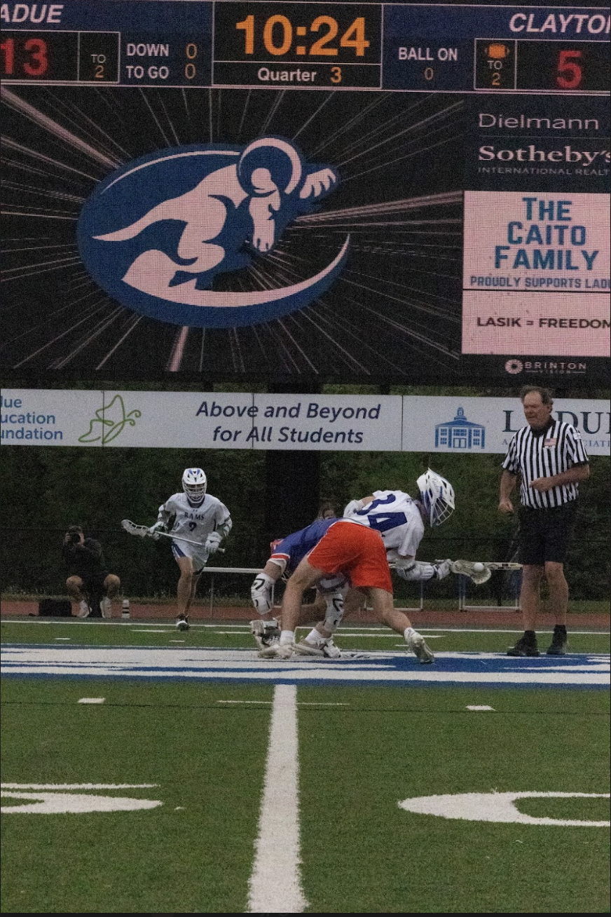 Varsity boys lacrosse defeats Clayton April 10